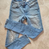 Красивые стильные стрейчивые джинсы из плотной ткани для девочки 12-15 лет