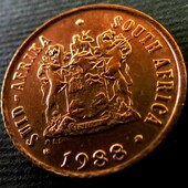 №37 монета ЮАР 1 цент, 1988