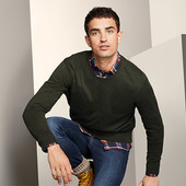 ⚙ Якісний м'який оливково-зелений светр-пуловер від Tchibo (Німеччина), р .: 52-54 (L евро)