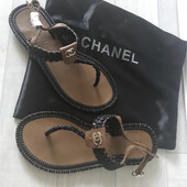 Chanel lambskin & calfskin brown and black sandals босоножки сандали