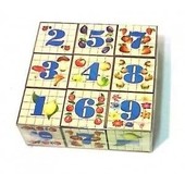 Кубики Гамма Цифры на кубиках набор из 9 кубиков в полиэтиленовой упаковке