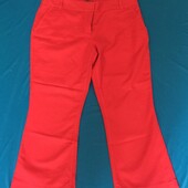 Красные cупер стильные;) брюки Next, капри, укороченные, чуть расклешённые снизу, 14, М/L