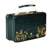 Зеленый металлический сундучок, чемоданчик с золотым узором ив роше