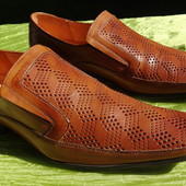 Кожаные мужские туфли, лоферы 41 размер.