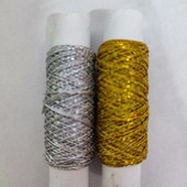 2 котушки-резинки для плетения золото +серебро