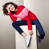 ☘Тонкий трикотажний светр в триколірному дизайні, Tchibo (Німеччина), р .: 54-56 (48/50 євро)