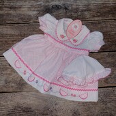 ♥️Новое❗ фирменное платье+шапочка Sweet Elegance♥️на новорожденную, 56см
