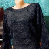 Женский молодёжный свитер из ангоры /травка -чёрный цвет.