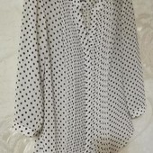 Классная белая блуза в черный горох H&M