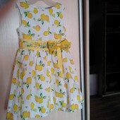 Яркое нарядное платье в лимончики Размер 104
