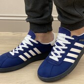 Замшевые мужские кроссовки на шнуровке в стиле Adidas gazelle.
