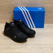 Шкіряні кросівки Adidas (чорні)