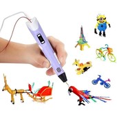 3D-ручка для рисования 3D Pen в комплекте с разноцветным пластиком.