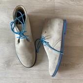 Кожаные светлые ботинки на шнурках