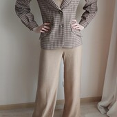 Hardy factory Стильний костюм трійка з широкими брюками, кроп топом і жакетом XS -S