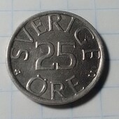 Монета Швеції 25 ере 1976