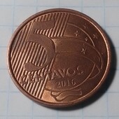 Монета Бразилії 5 сентавос 2016