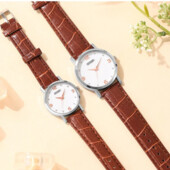 модный комплект для пары, роскошные мужские и женские деловые повседневные кожаные кварцевые часы