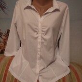 Блузка-рубашка, рукав 3/4. ПОГ 46 см.