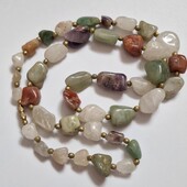 Бусы, ожерелье, колье самоцветы натуральные камни агат винтаж