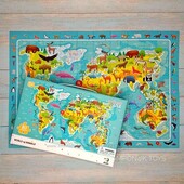 Пазл "Карта світу, тварини", 80 ел. - Dodo