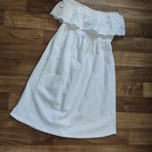 Білосніжка сукня ( котон+прошва)❤️❤️❤️ розмір 10/38