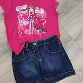 Стильная юбочка + футболка на девочку 6 лет