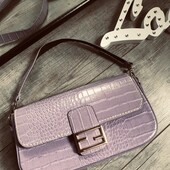 Крута сумка клатч ніжно фіолетова під крокодила