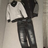 Одним лотом: джинсы Matalan+кофта Next+кофта, рост 122-128 см