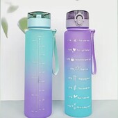 Мотивационная спортивная бутылка для воды с градиентом, объем 1000 мл.