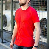 ⇑ Базова футболка з бавовни червоний, розмір 2XL