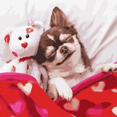 Картина по номерам Спящая красавица щенок кно4277