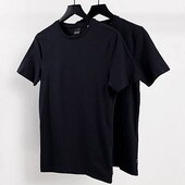 ⇑ Базова футболка з бавовни, чорна,унісекс, розмір 2XL
