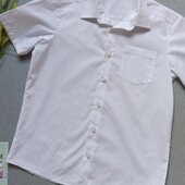 Дитяча біла літня сорочка 9-10 років з коротким рукавом для хлопчика