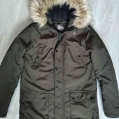 Fluid брендовая теплая стёганая куртка парка с капюшоном цвет темный хаки размер XS S