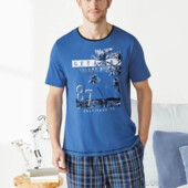 Чоловіча піжама, домашній костюм livergy футболка + шорти євро розмір s 44/46.