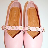 Нові рожеві туфлі на низькому ходу, туфлі-човники, балетки.