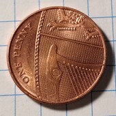 Монета Великобританії 1 пенні 2008