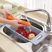 раздвижная корзина,друшлаг,сито в раковину для мытья фруктов,овощей ,посуды