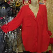 ❤Брендовая натуральная красная крепкий шолк блузка туника новая❤Англия.Пог124см.Лотов много