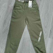 Lupilu брендовые спортивные штаны джоггеры с карманами цвет хаки рост 122/128 см