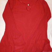 Гарна, червона блуза з шикарними рукавами-дзвіночками р.134.