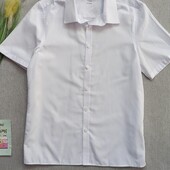 Дитяча біла літня сорочка 11-12 років з коротким рукавом для хлопчика