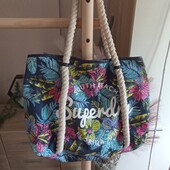 Велика пляжна сумка/шопер в тропічний принт Superdry
