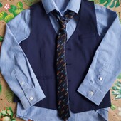 Next 122 рубашка, жилетка и галстук некст на 7 лет комплект тройка