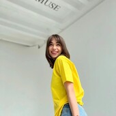 ⇑ Базова жіноча футболка з бавовни, жовта, розмір ХL