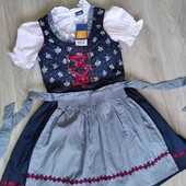 Lupilu брендовое баварское национальное платье / сарафан 3 в 1 на девочку 4/5 лет рост 110 см