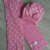 Georgе брендовый теплый комплект шапка + шарф на девочку 8/12 лет рост 128/152 см