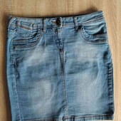 Yessica брендовая джинсовая  юбка мини цвет голубой размер S M