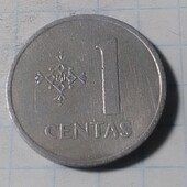 Монета Литви 1 сентас 1991